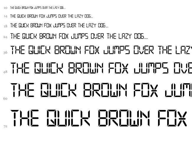 Digital Display TFB font waterfall